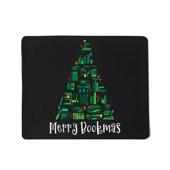 Retro Merry Bookmas Book Tree Christmas Holiday Book Lovers Mousepad