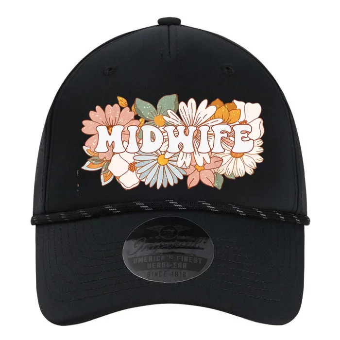 Retro Midwife Boho Flowers Labor And Delivery Nurse Performance The Dyno Cap