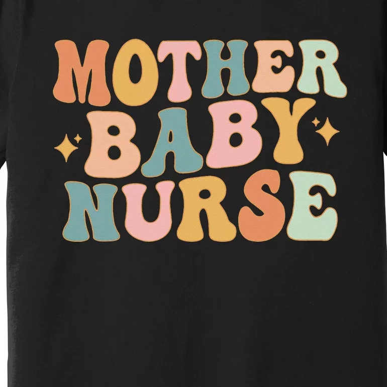 Retro Mother Baby Nurse Postpartum Nurse Mom Baby Nursing Premium T-Shirt