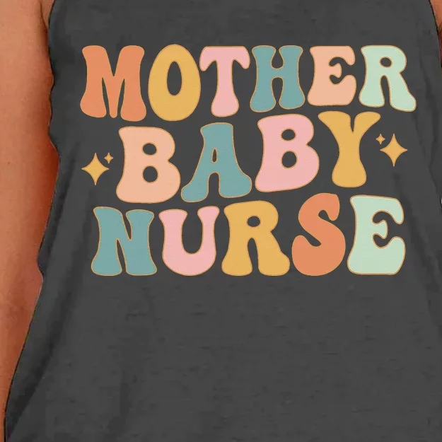 Retro Mother Baby Nurse Postpartum Nurse Mom Baby Nursing Women's Knotted Racerback Tank