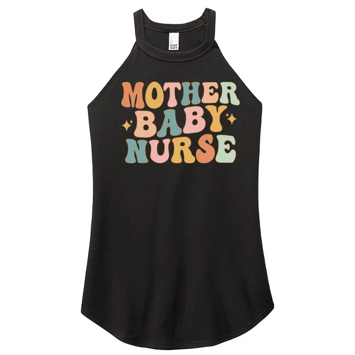 Retro Mother Baby Nurse Postpartum Nurse Mom Baby Nursing Women’s Perfect Tri Rocker Tank