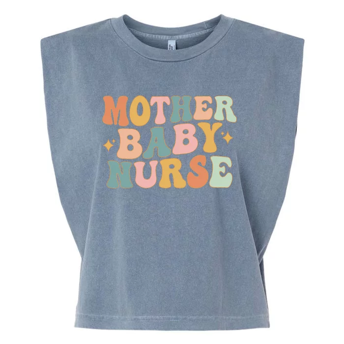 Retro Mother Baby Nurse Postpartum Nurse Mom Baby Nursing Garment-Dyed Women's Muscle Tee