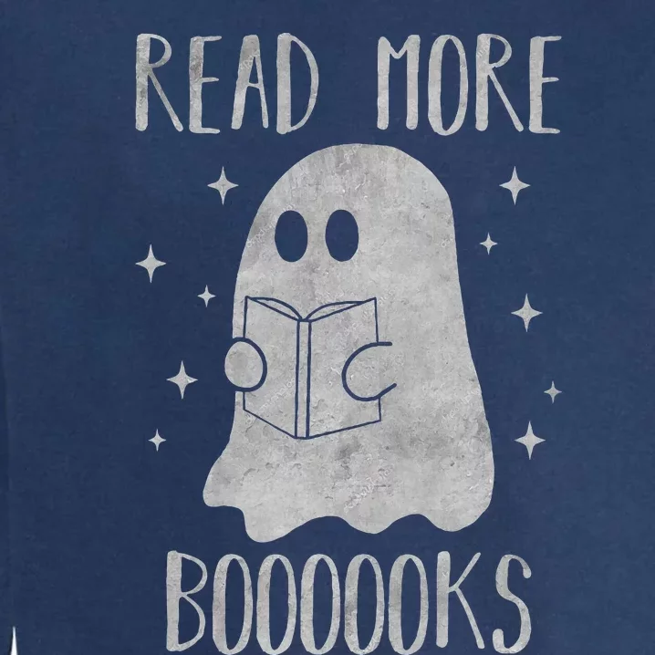 Read more boooooks Funny Cute Halloween Ghost reading a book Garment-Dyed Sweatshirt