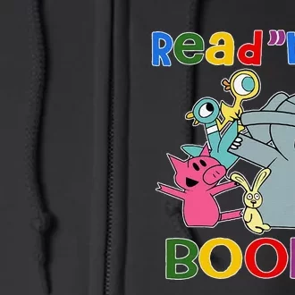 Read Mo Book Cute School Teacher Librarian Elephant Pigeon Full Zip Hoodie