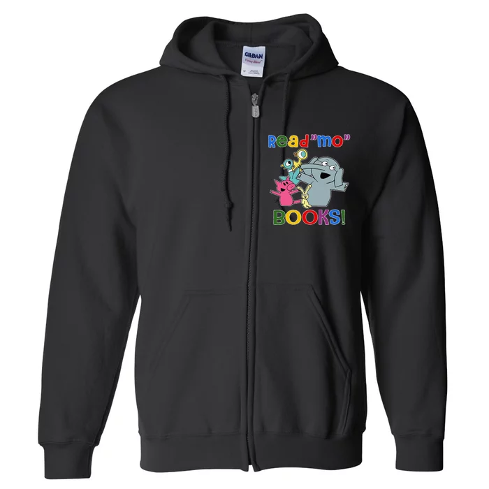 Read Mo Book Cute School Teacher Librarian Elephant Pigeon Full Zip Hoodie