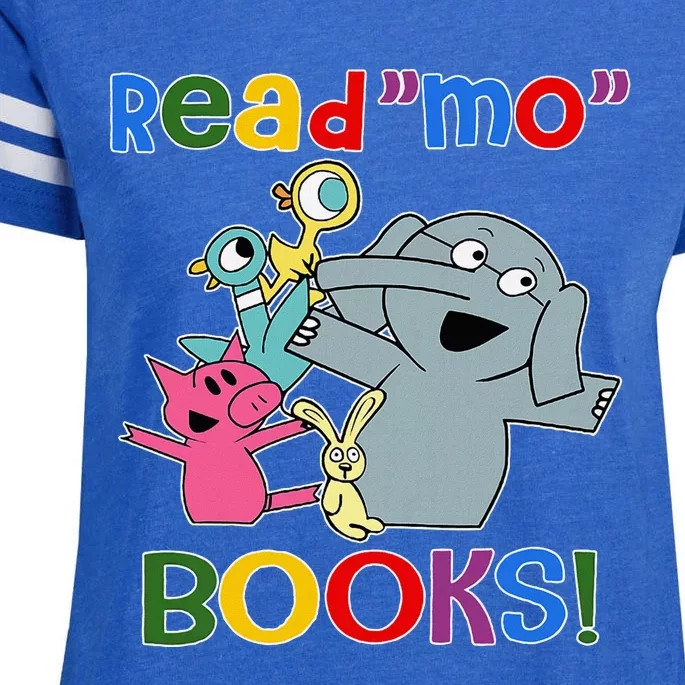 Read Mo Book Cute School Teacher Librarian Elephant Pigeon Enza Ladies Jersey Football T-Shirt