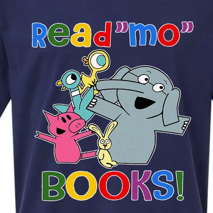 Read Mo Book Cute School Teacher Librarian Elephant Pigeon Sueded Cloud Jersey T-Shirt