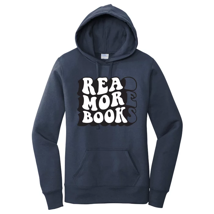 Read More Books Retro Funny Librarian Book Lovers Women's Pullover Hoodie