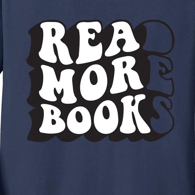 Read More Books Retro Funny Librarian Book Lovers Kids Long Sleeve Shirt