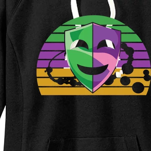 Retro Masquerade Carnival Costume Celebration Mardi Gras Gift Women's Fleece Hoodie