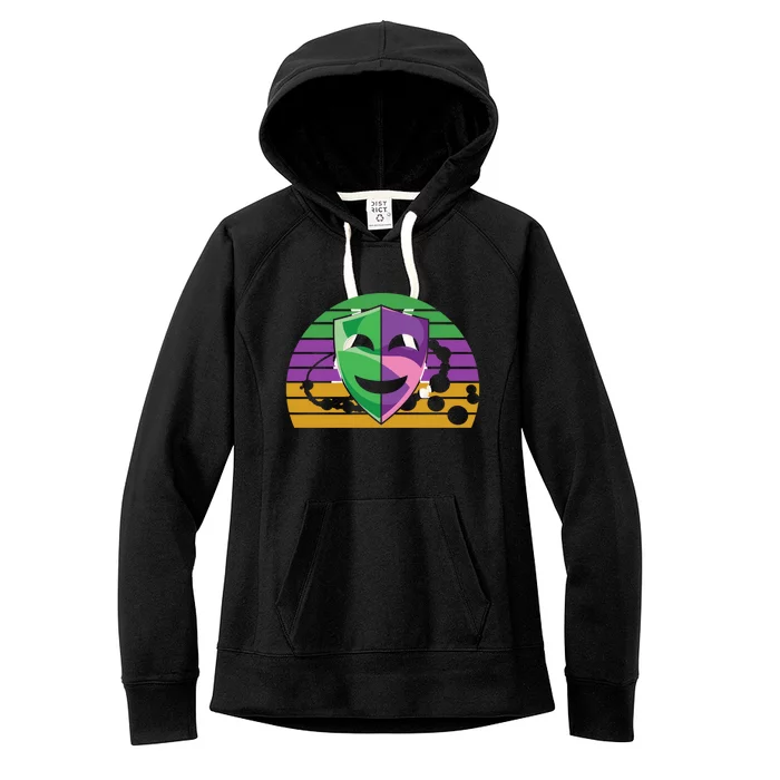 Retro Masquerade Carnival Costume Celebration Mardi Gras Gift Women's Fleece Hoodie