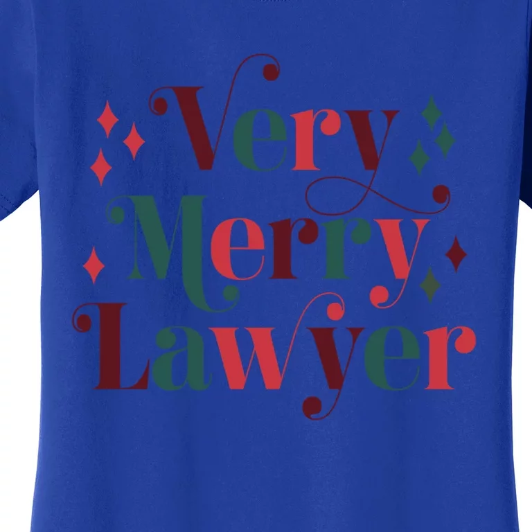 Retro Mid Century Modern Christmas Very Merry Lawyer Cute Gift Women's T-Shirt