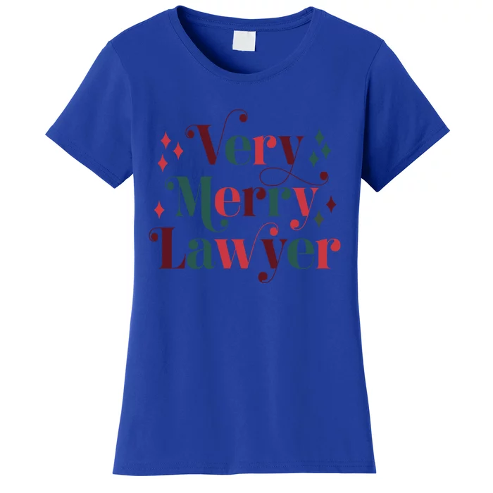 Retro Mid Century Modern Christmas Very Merry Lawyer Cute Gift Women's T-Shirt