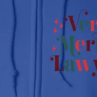 Retro Mid Century Modern Christmas Very Merry Lawyer Cute Gift Full Zip Hoodie