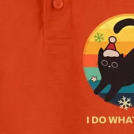 Retro Meowy Christmas I Do What I Want Funny Cat Great Gift Dry Zone Grid Performance Polo