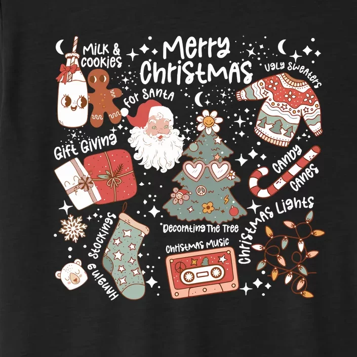 Retro Merry Christmas Vibes Retro Santa Claus ChromaSoft Performance T-Shirt