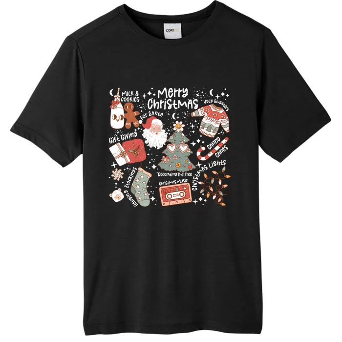 Retro Merry Christmas Vibes Retro Santa Claus ChromaSoft Performance T-Shirt