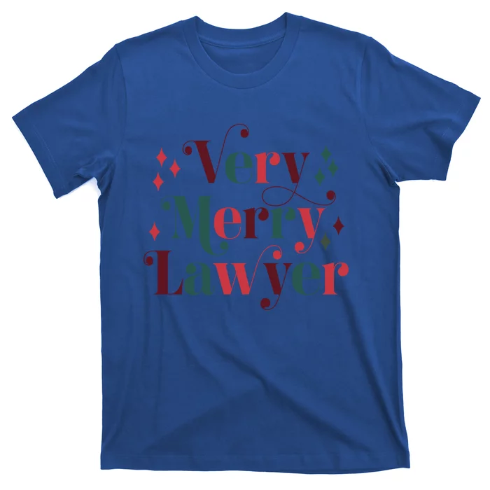 Retro Mid Century Modern Christmas Very Merry Lawyer Gift T-Shirt