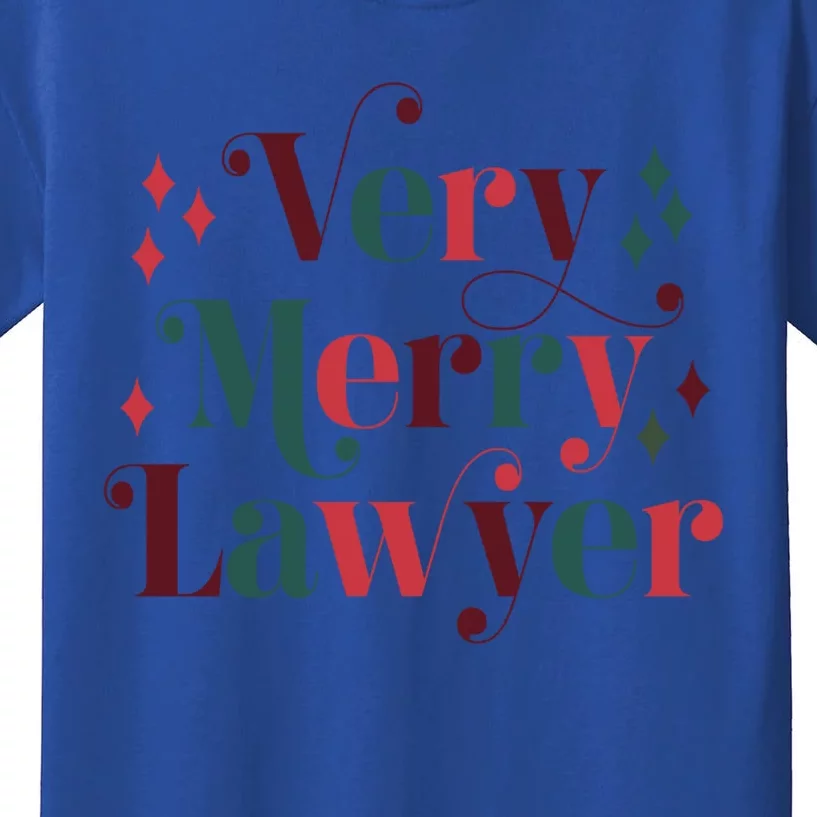 Retro Mid Century Modern Christmas Very Merry Lawyer Gift Kids T-Shirt