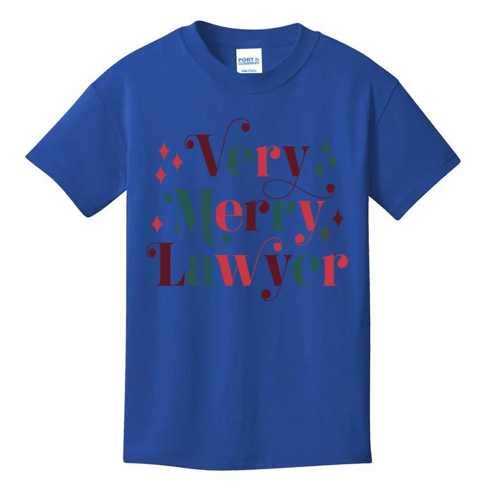 Retro Mid Century Modern Christmas Very Merry Lawyer Gift Kids T-Shirt