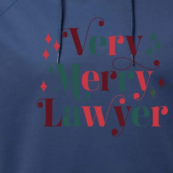 Retro Mid Century Modern Christmas Very Merry Lawyer Gift Performance Fleece Hoodie