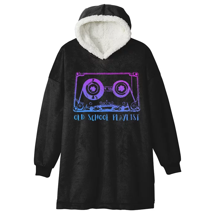 Retro Music Cassette Tape Mixtape. I Love The 80s Hooded Wearable Blanket