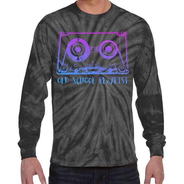 Retro Music Cassette Tape Mixtape. I Love The 80s Tie-Dye Long Sleeve Shirt