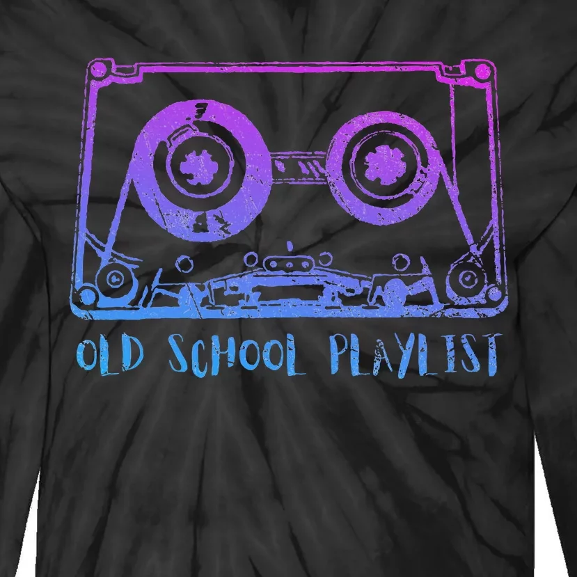 Retro Music Cassette Tape Mixtape. I Love The 80s Tie-Dye Long Sleeve Shirt