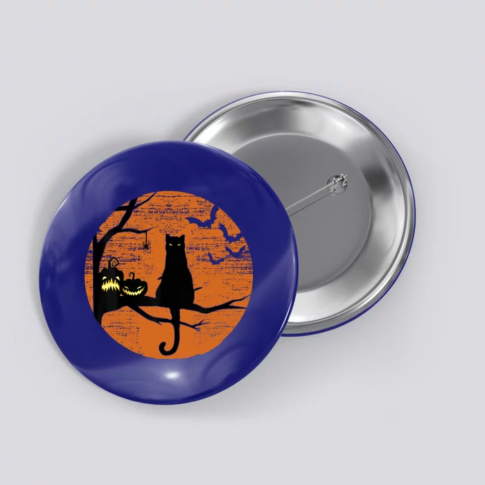 Retro Moon Cat Mom Gift Button