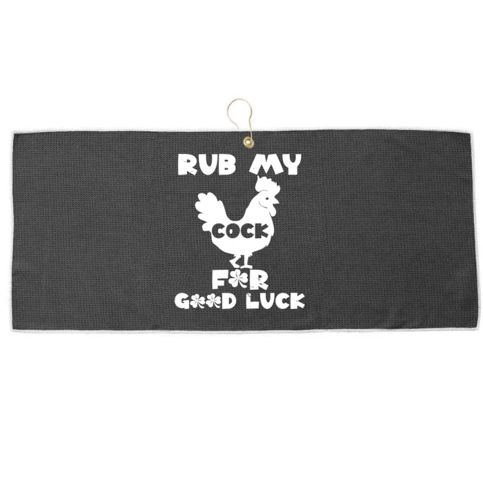 rub my cock for good luck Large Microfiber Waffle Golf Towel