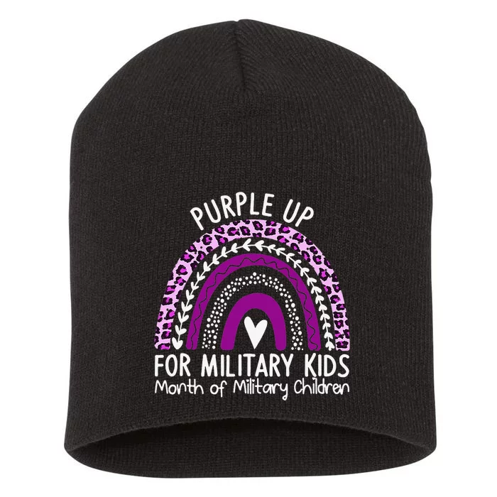 Rainbow Military Child Month Short Acrylic Beanie