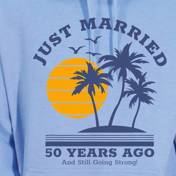 Romantic Matching Couples Golden 50th Wedding Anniversary Unisex Surf Hoodie