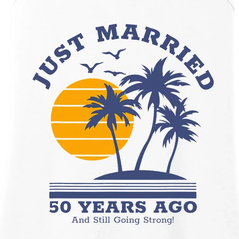 Romantic Matching Couples Golden 50th Wedding Anniversary Ladies Essential Tank