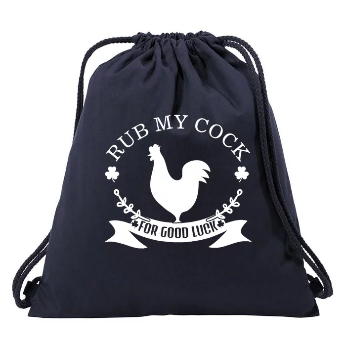 rub my cock for good luck Drawstring Bag