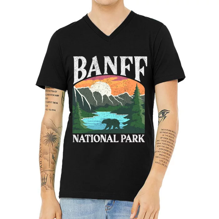 Rocky Mountains Canada Banff National Park V-Neck T-Shirt