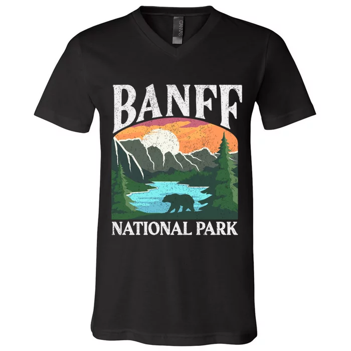 Rocky Mountains Canada Banff National Park V-Neck T-Shirt