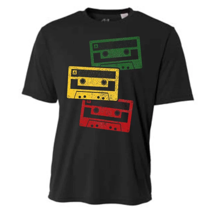 Reggae Music Cassette Tapes Vintage Retro Rastafari Rasta Cooling Performance Crew T-Shirt