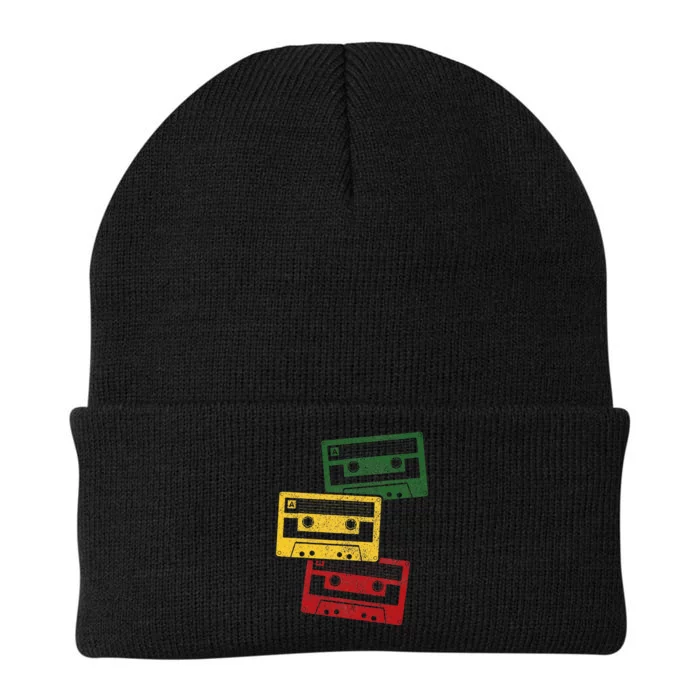 Reggae Music Cassette Tapes Vintage Retro Rastafari Rasta Knit Cap Winter Beanie