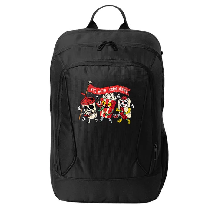 Retro Movie Concessions LetS Watch Horror Movies City Backpack