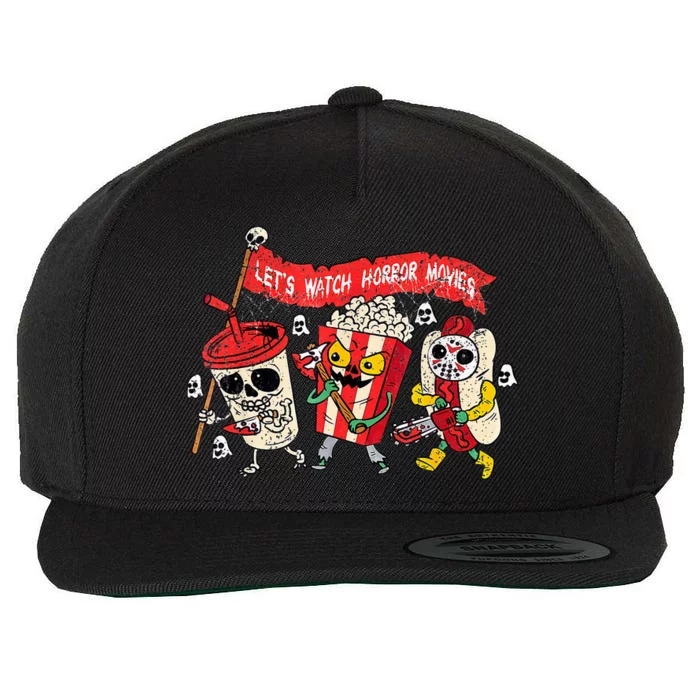 Retro Movie Concessions LetS Watch Horror Movies Wool Snapback Cap