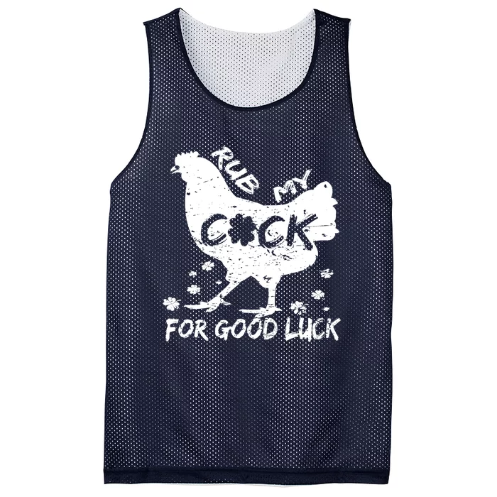 Rub My Cock For Good Luck Funny St Patrick's Day Mesh Reversible Basketball Jersey Tank