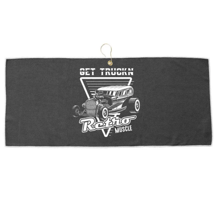 Retro Muscle Cars Hot Rod American Classic Old Automobile Large Microfiber Waffle Golf Towel