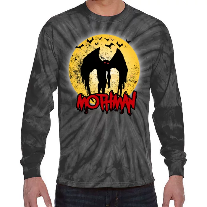 Retro Mothman Cover Tie-Dye Long Sleeve Shirt