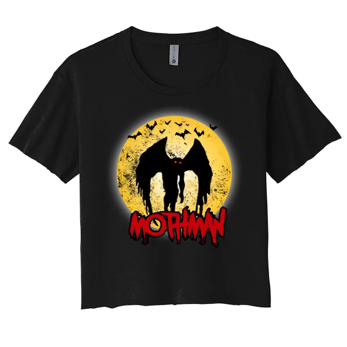 Retro Mothman Cover Women's Crop Top Tee