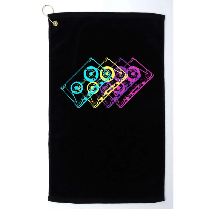 Retro Music Cassette Tapes Mixtape 80s And 90s Platinum Collection Golf Towel