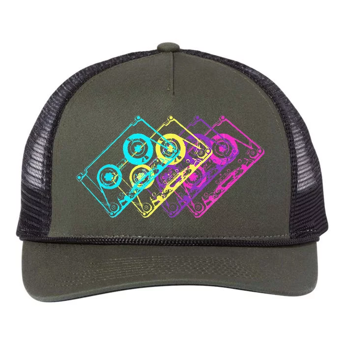 Retro Music Cassette Tapes Mixtape 80s And 90s Retro Rope Trucker Hat Cap