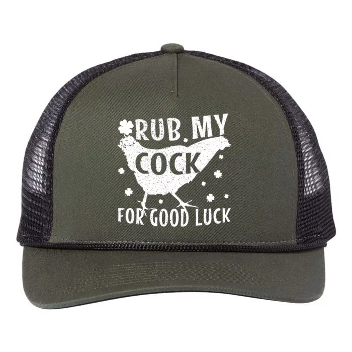 Rub My Cock For Good Luck Retro Rope Trucker Hat Cap