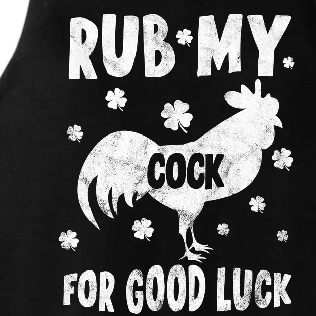 Rub My Cock For Good Lucky Funny St Patrick's Day Ladies Tri-Blend Wicking Tank