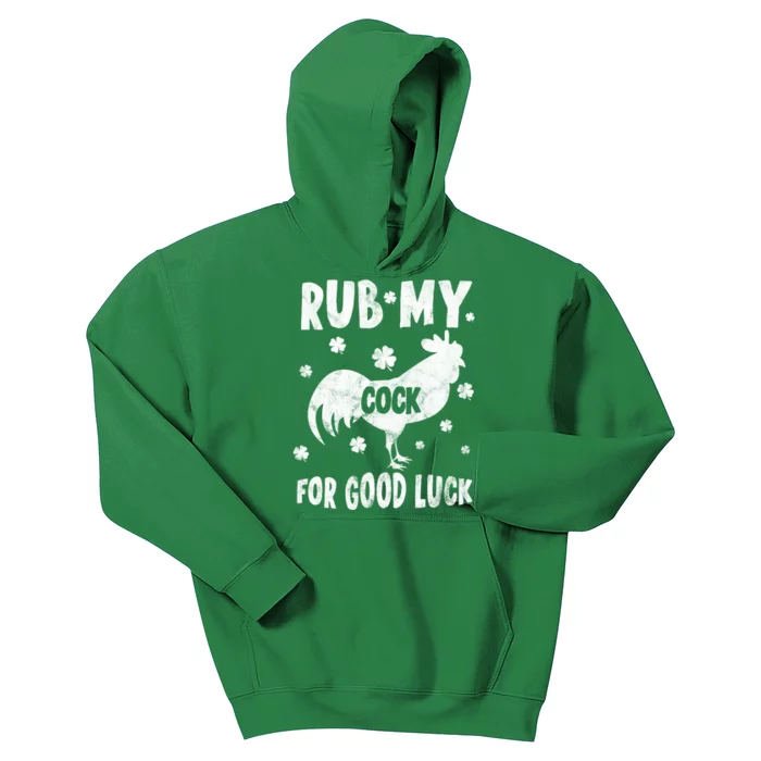 Rub My Cock For Good Lucky Funny St Patrick's Day Kids Hoodie