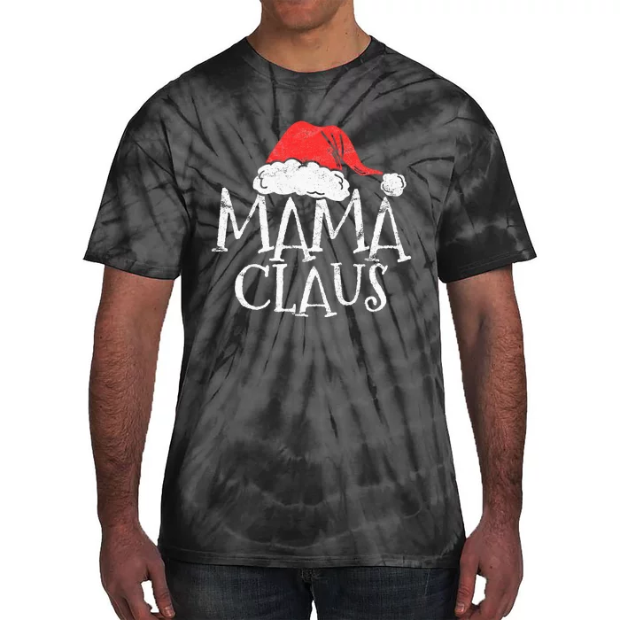 Retro Mama Claus Gift Funny Christmas Santa Costume Mom Tie-Dye T-Shirt